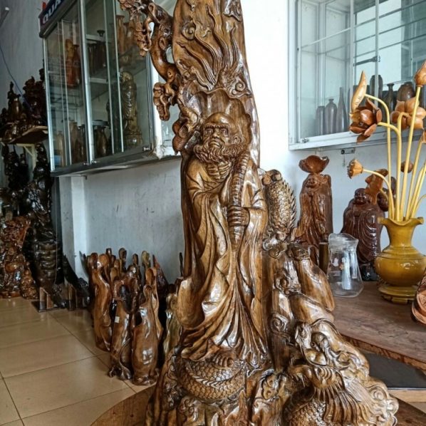 tượng sư tổ đạt ma gỗ thủy tùng xanh daklak